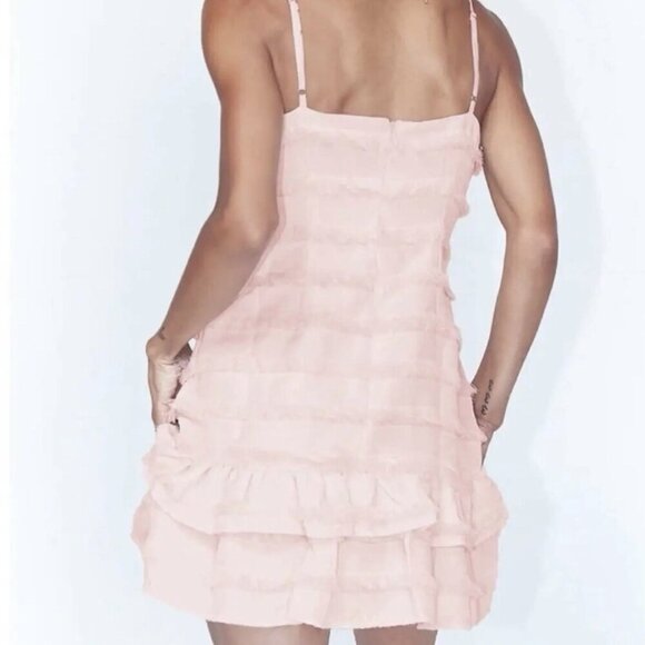 Princess Polly Size 6 Molina Mini Slip Dress Blush Pink Coquette Ruffle Cocktail - Picture 12 of 12